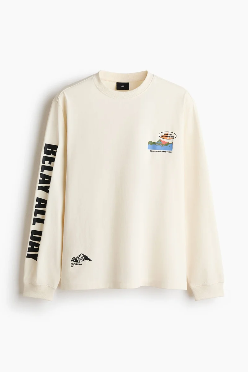 اتش اند ام بلوزة بأكمام طويلة بقصة واسعة